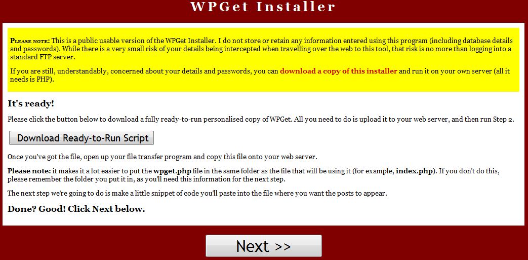 WPGet Installer